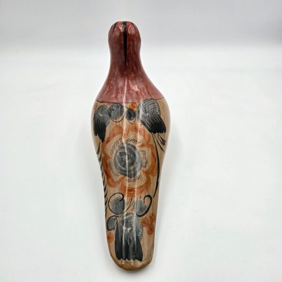 Tonala Mexican Pottery Hand Painted Bird Dove Pigeon Folk Art Mexico Read - Picture 5 of 10